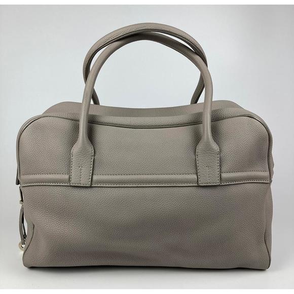 Loro Piana Grey Leather Duffle Tote - Picture 3 of 7